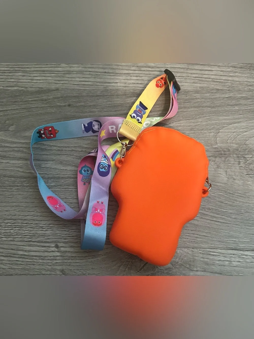 New Anxiety Inside Out Crossbody Bag with Rainbow Strap